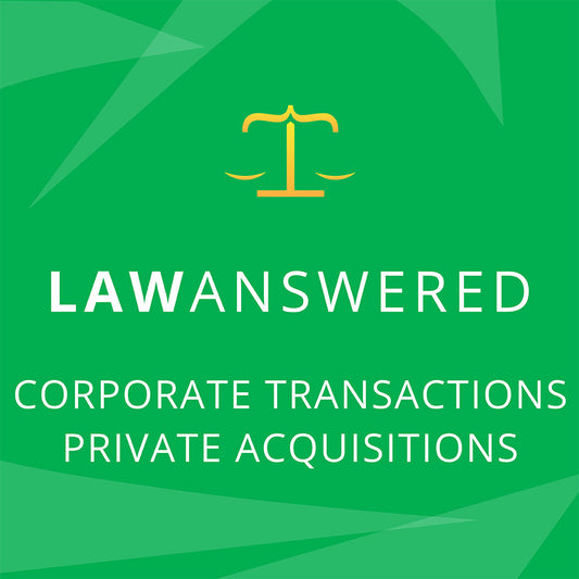 Corporate Transactions (M&A) - Law Study Notes